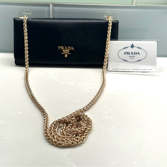 🖤Authentic Prada Saffiano Leather Wallet On Chain🖤 - Picture 1 of 13